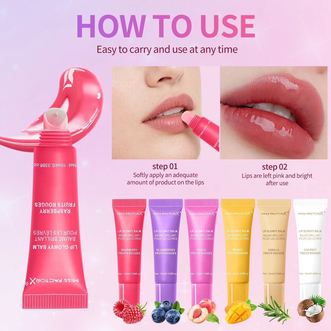 24pcs/Box 6 - Color Moisturizing Lip Gloss – Long - Lasting, Nourishing, Glossy Finish - K - Lina Shop