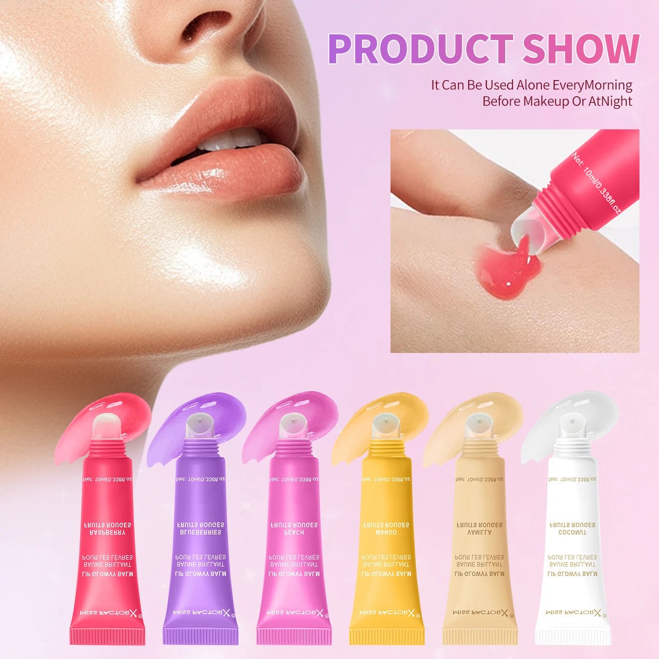 24pcs/Box 6 - Color Moisturizing Lip Gloss – Long - Lasting, Nourishing, Glossy Finish - K - Lina Shop