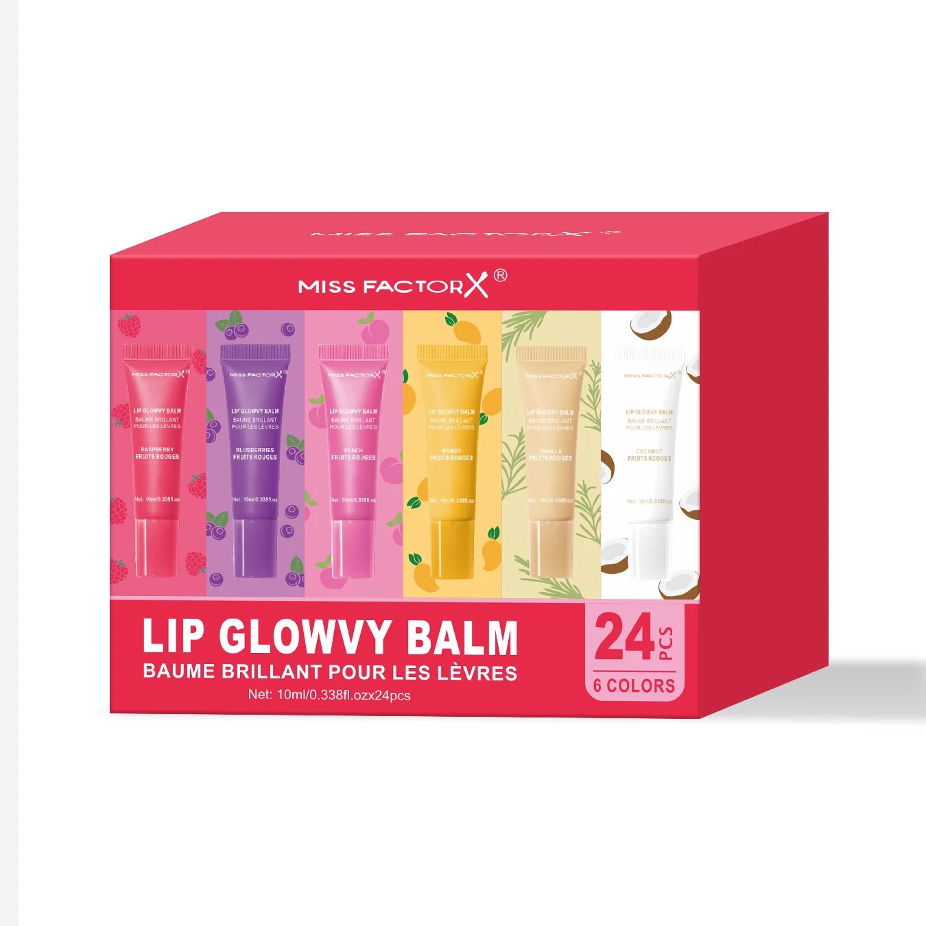 24pcs/Box 6 - Color Moisturizing Lip Gloss – Long - Lasting, Nourishing, Glossy Finish - K - Lina Shop
