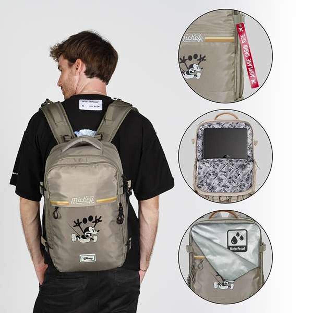 Sac à dos Multi - usage Mickey Mouse Kaki Cabine - K - Lina Shop