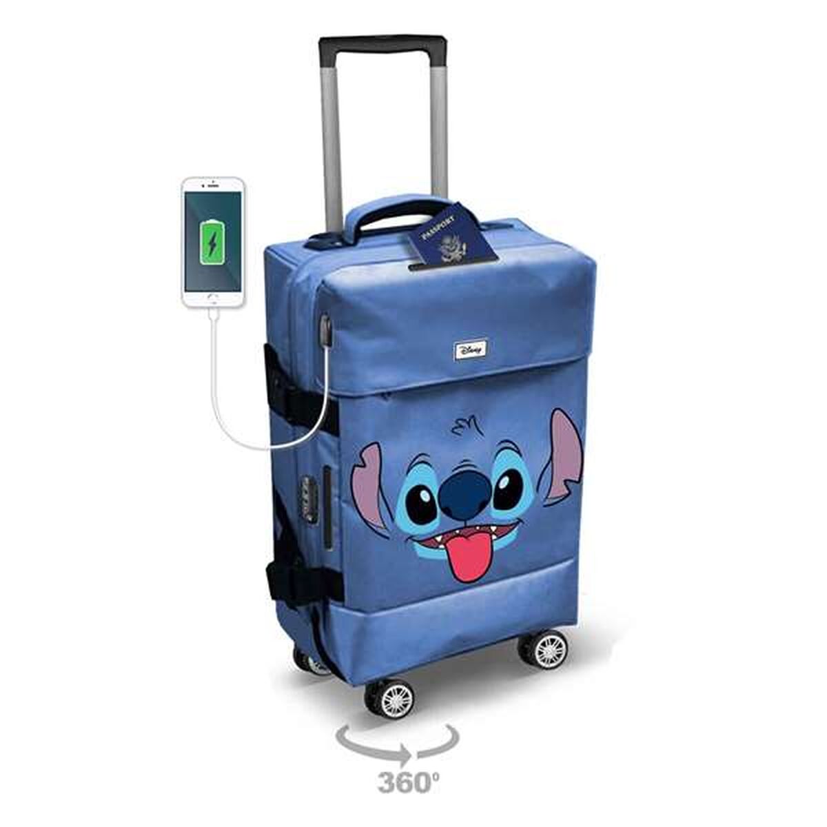 Valise cabine Lilo & Stitch Bleu - K - Lina Shop