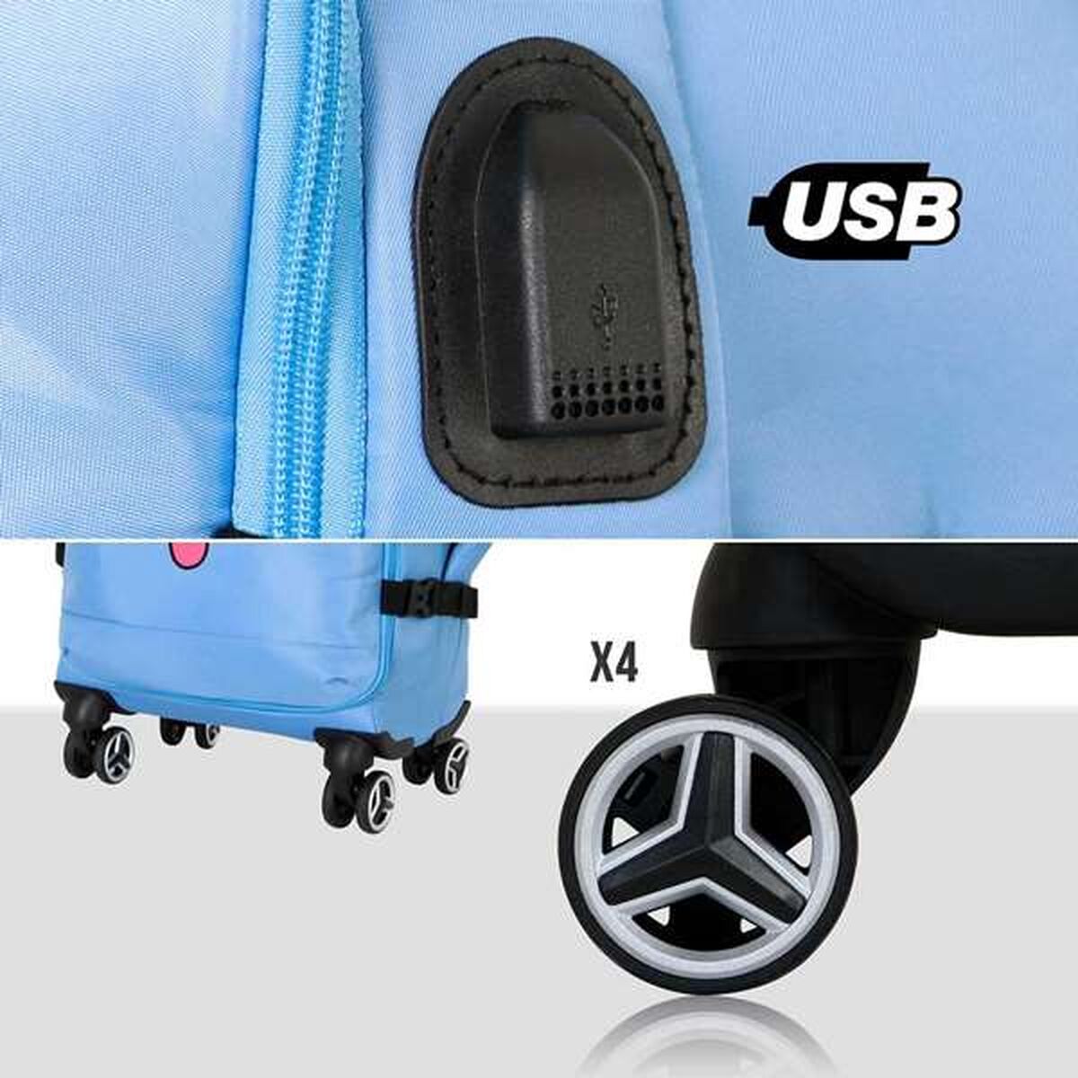 Valise cabine Lilo & Stitch Bleu - K - Lina Shop